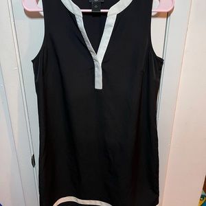 Anne Klein Petite Black and White Split Neck Dress